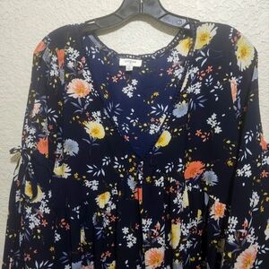 Umgee Floral Navy Dress